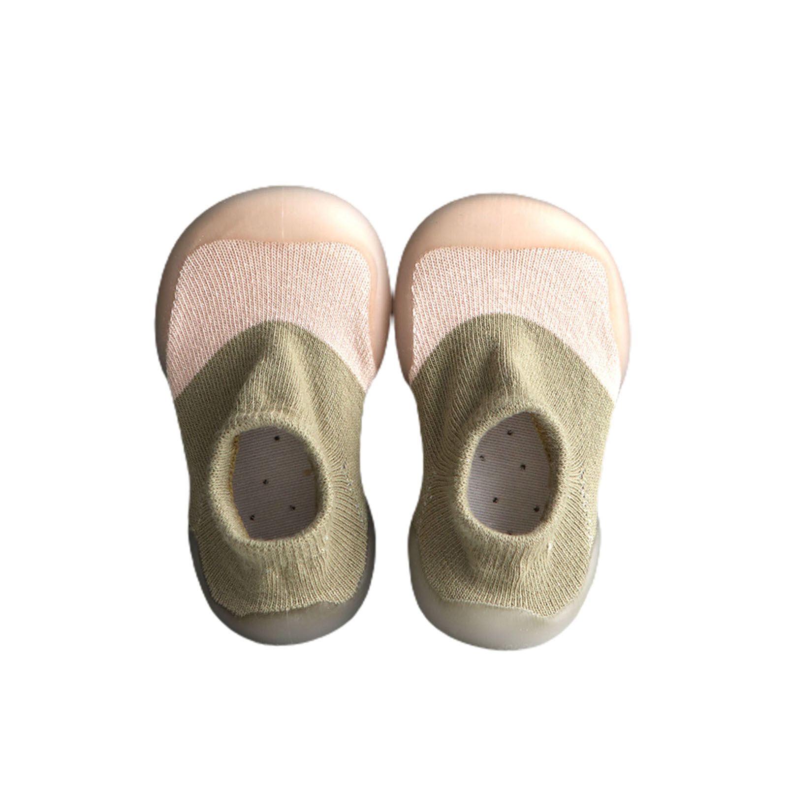 1 Pair Shoes Two-color Stitching Breathable Cotton Soft Sole Baby Shoes for Home
