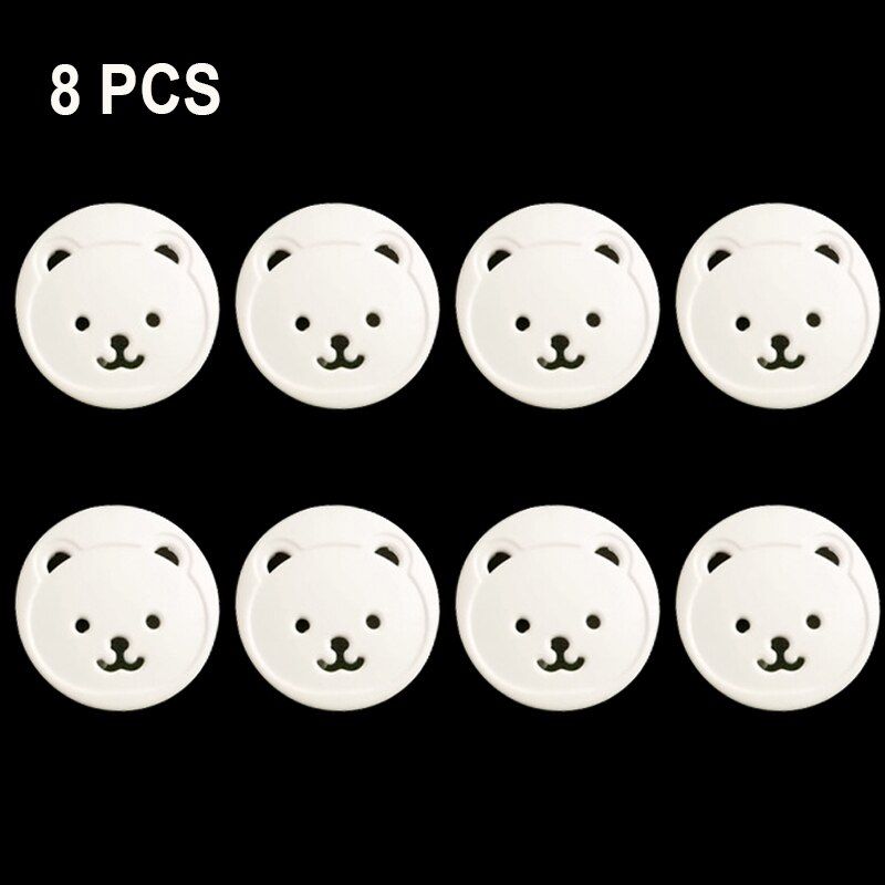 8pcs Bear EU Power Socket Electrical Outlet Baby Kids Child ty Guard Protection Anti Electric Shock Plugs Protector Cover