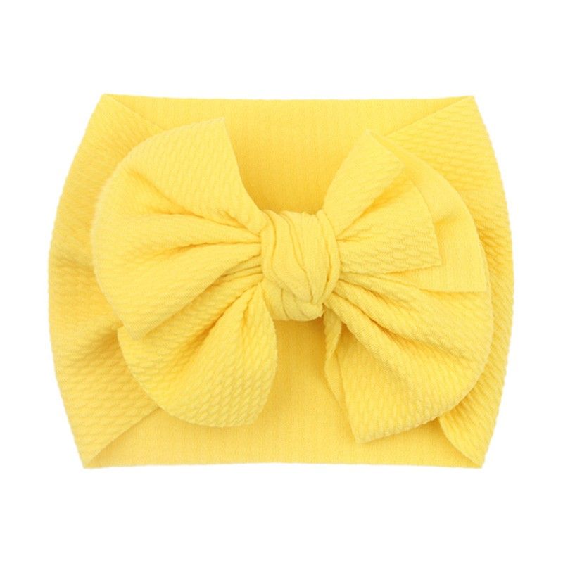 Big Bowknot Baby Headband Solid Color Girls Hairband Elastic Newborn Turban Hair Accessories