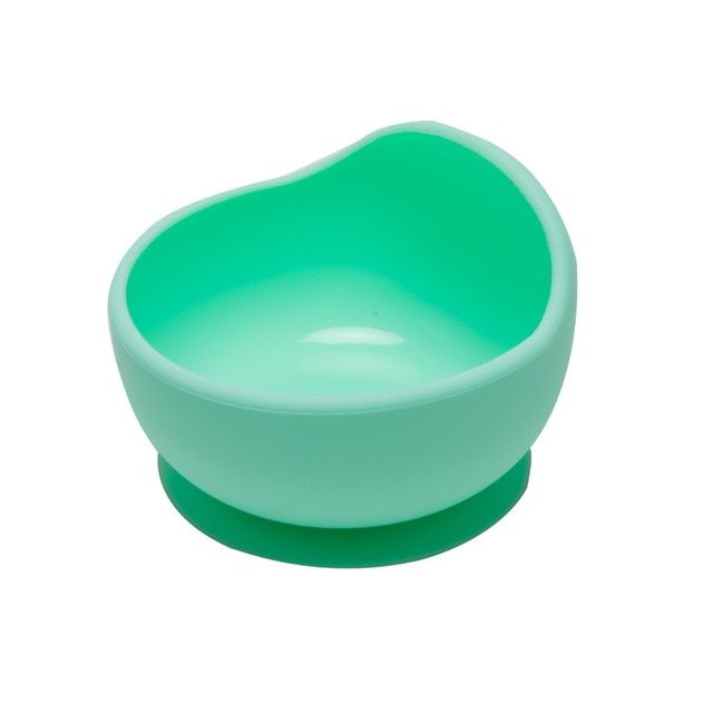 1set Baby Silicone Bowl Feeding Set Kids Dishes Spoon Waterproof Spill-Proof Suction Rotating Bowl Tableware Silicone Learn Dish