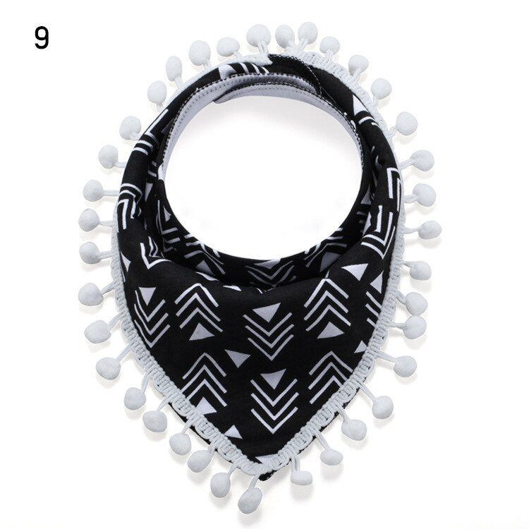Baby Bibs Cotton Lace Tassel Double Slobber Cartoon Triangle Waterproof Infant Towel Burp Cloths Children Baby Self Feeding Care