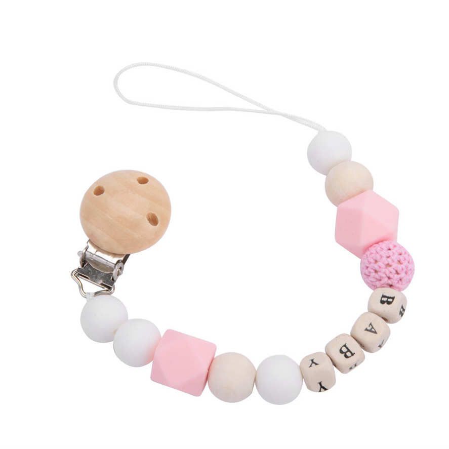 Silicone Pacifier Clip Bead Holder Chain for Girls Boys Teether Toys