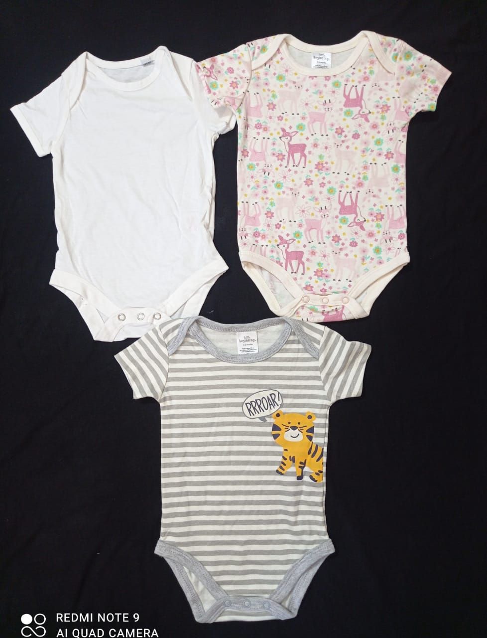Premier Export Quality 3 / 2 Pcs  Assorted Half Sleeve  Baby Romper