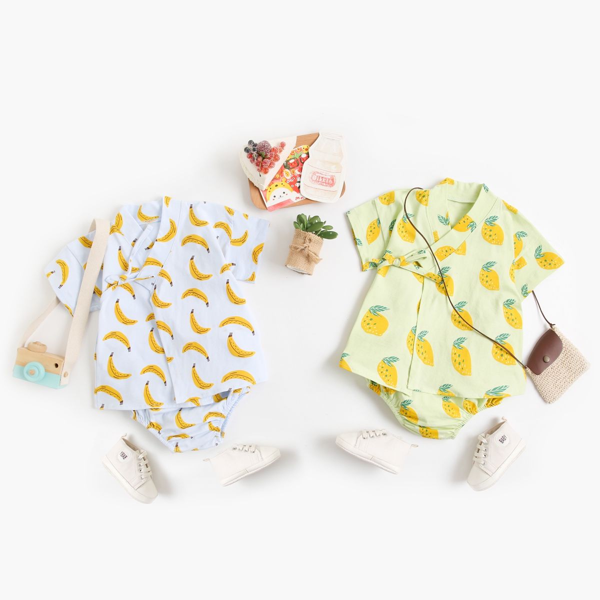 Summer Baby Clothing Sets Cartoon Printing Cotton Baby Sets Short Sleeve Newborn Clothes Fashion