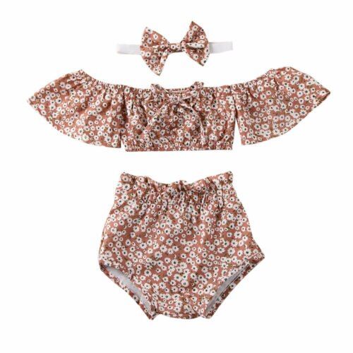 2020 Baby Summer Clothing Newborn Kids Baby Girl Floral Shorts Outfits Set Clothes Sundress Beach Dresses Sister Matching Outfit