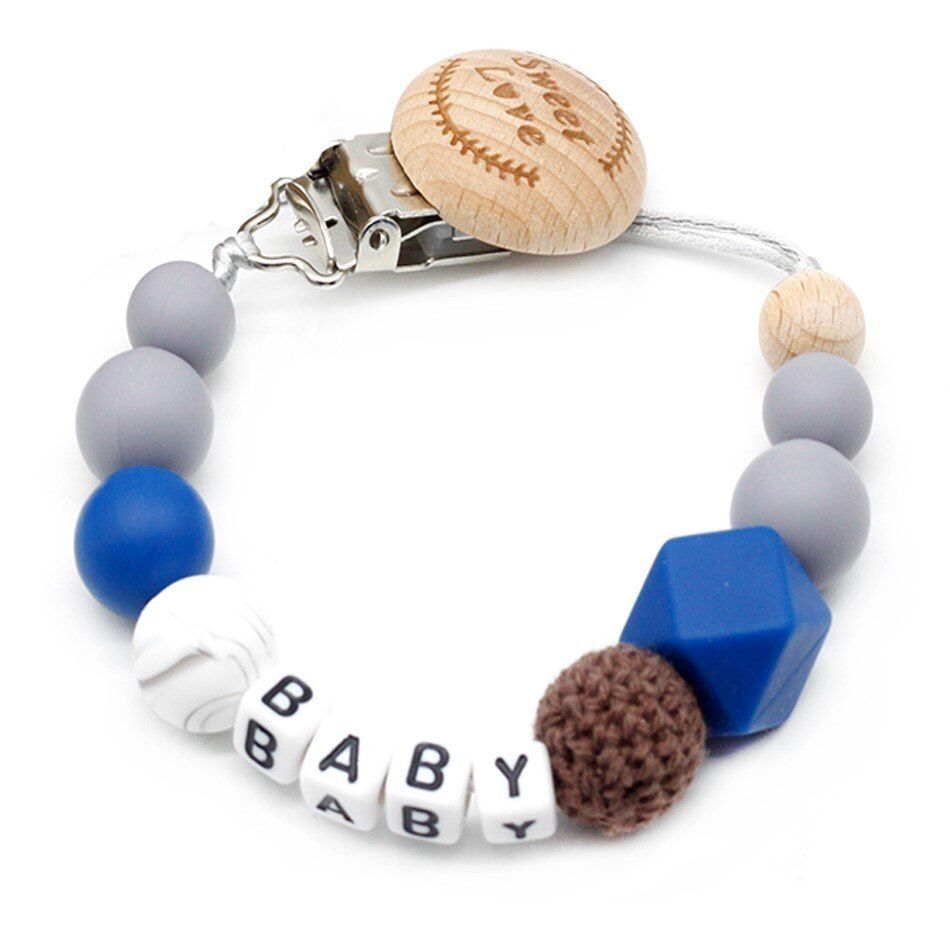 New 9 styles DIY holder personalized name silicone baby pacifier clip pacifier chain teething pacifier chew toy baby dummy clips
