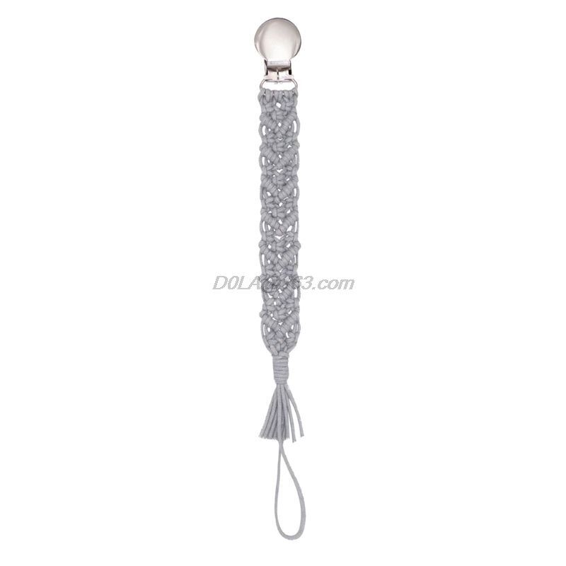 Vintage Simple Crochet Pacifier Clip Baby Cotton Tassel Pacifier Chain for Newborn Teething Soother Chew Dummy Clips hand made