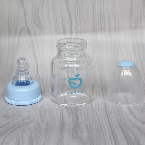 Apple Bear Glass Feeder 60 ml Multicolor . Apple bear PP Glass Feeder Milk Bottle  60ml. CD:P10.