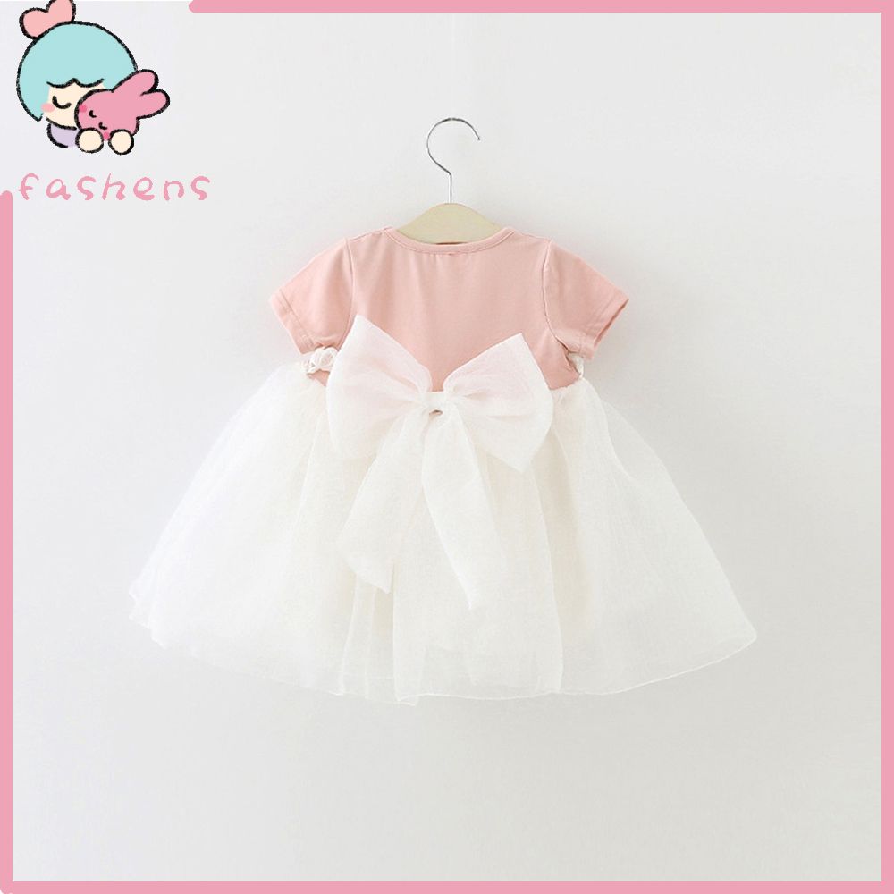0-48 Months Old Baby Dress Bow Tie Skin Friendly Cotton Stylish Baby Girl Dress for Summer