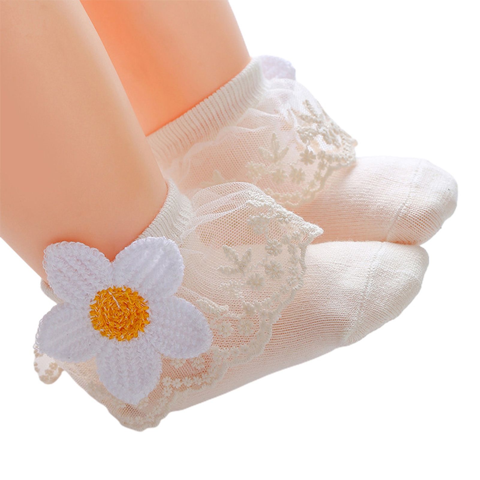 1Pair Children Socks Chic Exquisite Cotton Feet Warmer Baby Short Socks for Household