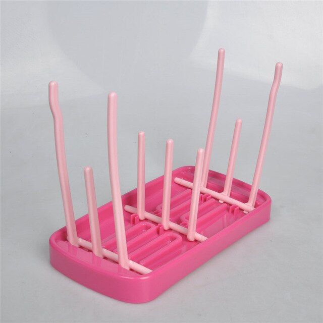 Bottle Dry Rack Baby Bottle Drain Drying Racks Blue Pink Baby Bottle Cleaning Dryer Drainer Storage Drying Rack