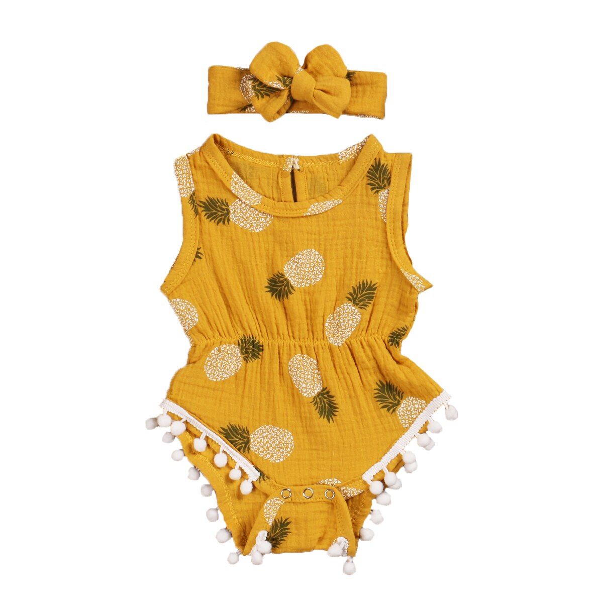 2020 Baby Summer Clothing Toddler Kids Clothes Infants Jumpsuit Baby Girl Tassel Bodysuit Sunsuit Pineapple Tassels Outfits