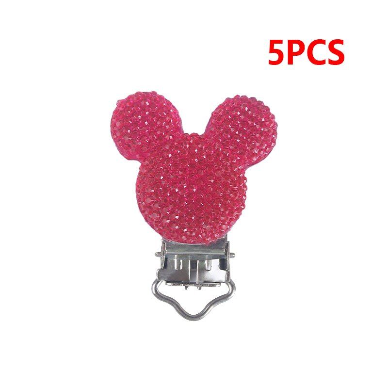 XCQGH 5Pcs Bling Bling Plastic Pacifier Clips for Holder Infant Toddler Nipple Holder DIY Pacifiers Chain