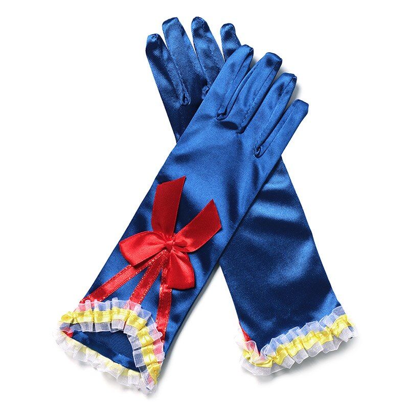 Long Princess Dance Stage Gloves Satin Kids Girls Wedding Dress Costume Accessories with Bow Children 's Day Birthday Xmas Gifts