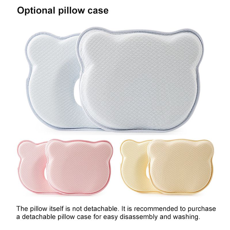 Lovely Cute Bear Cartoon Pattern Pillow Newborn Infant Baby Support Cushion Pad Prevent Flat Head Cotton Pillow For Baby Very soft and comfortable