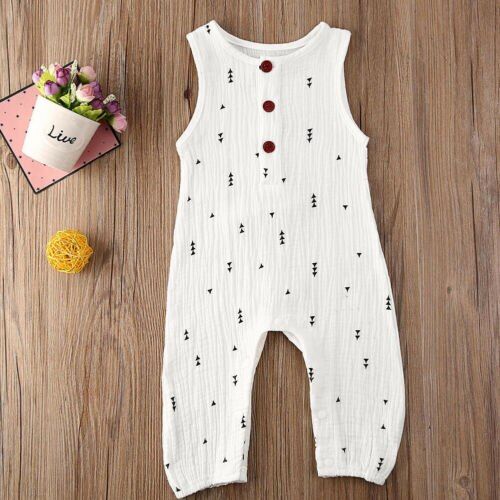 Summer Sleeveless Newborn Baby Girl Boy Clothes Sleeveless Casual Jumpsuit Soft Baby Rompers Outfit