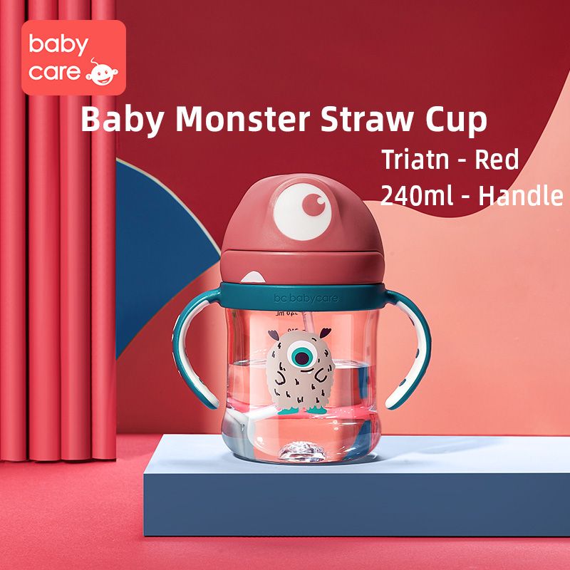 Baby Straw Cups Training Cup Children Cartoon Drinking Water Monster Bottle for Kids 240ML/360ML