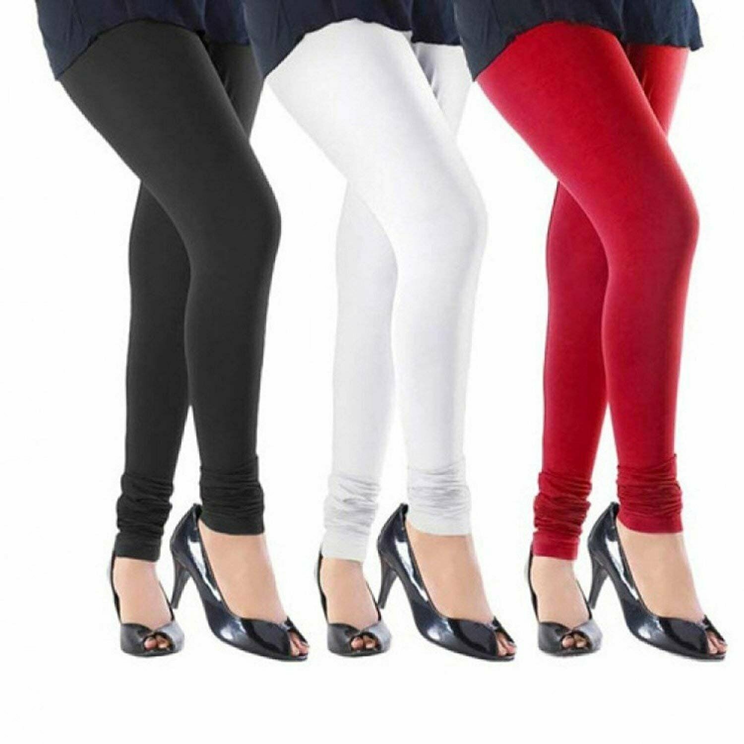 Women's Cotton Churidar Leggings Yoga Ethnic Leggings Pack of 3