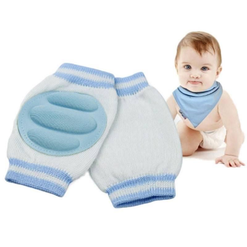 Cotton Elbow and Knee Pad Protector for Baby - Sky Blue