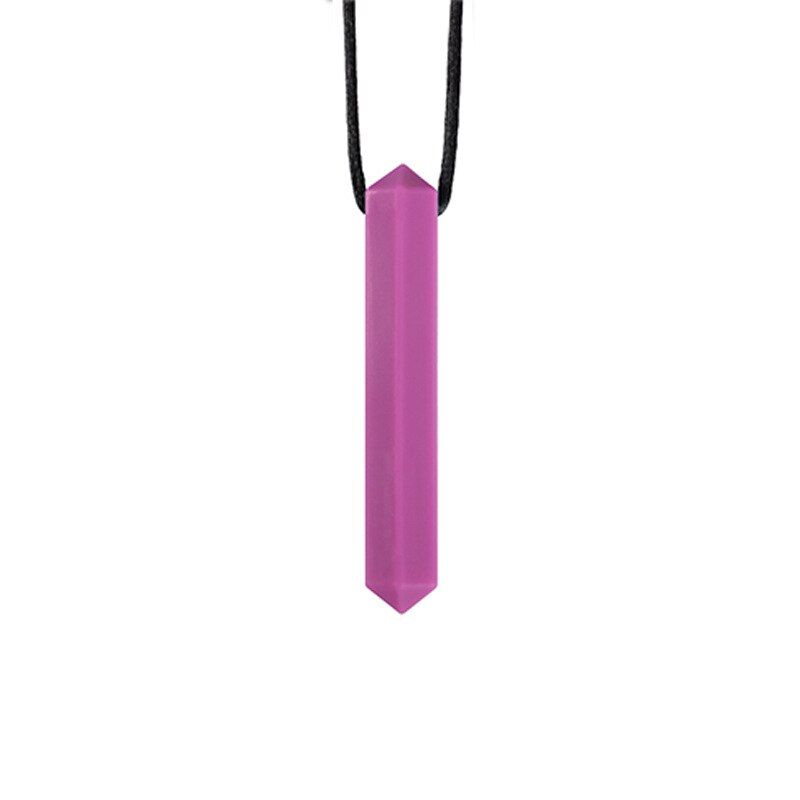 5 Colors Silicone Baby Teether Autistic Children's Sensory Chewing Silicone Teether Pendant Necklace Molar Stick Bite Toys