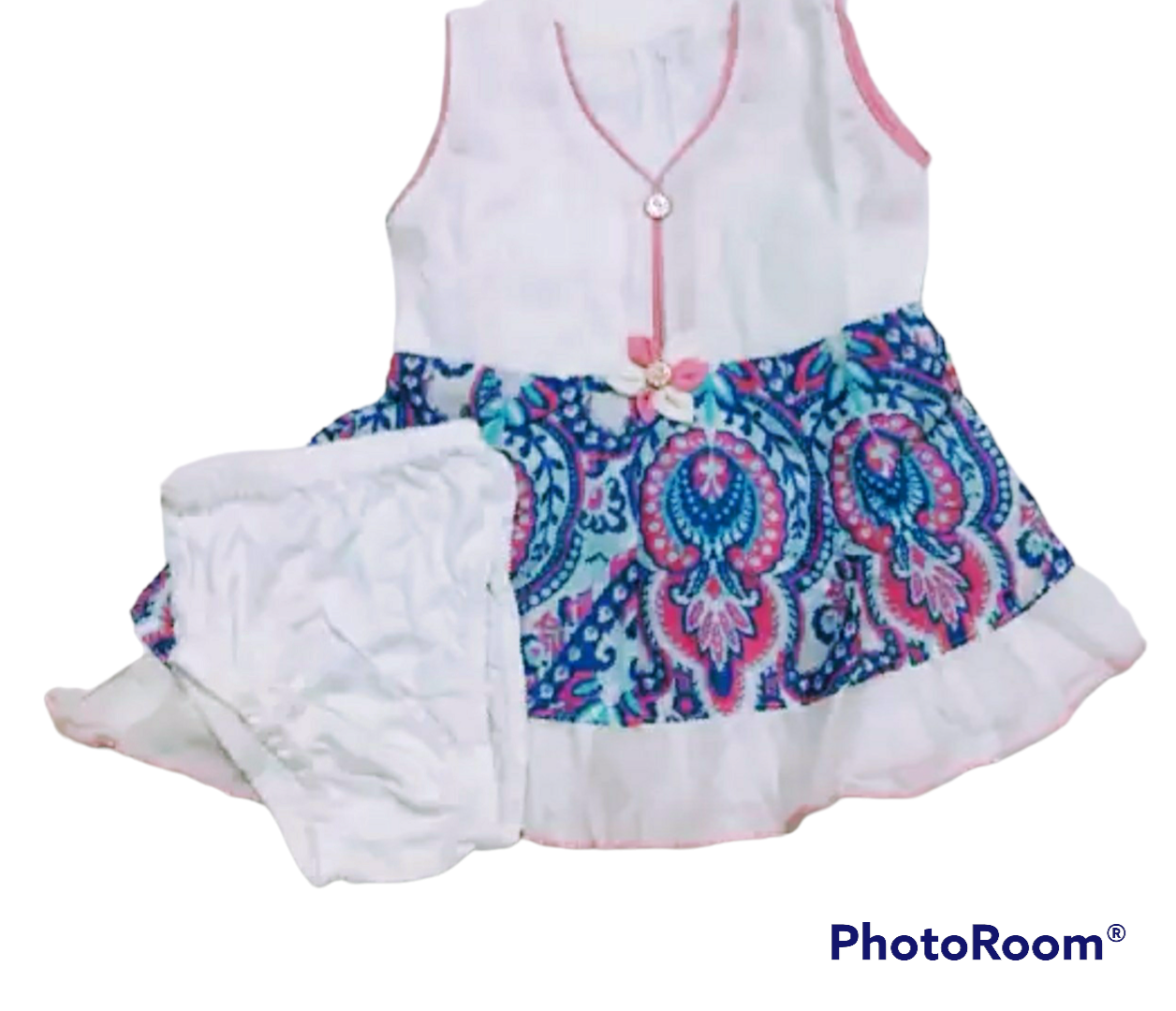 0 size to 6 months born baby gmirls Eid collection of summer season pure cotton cloth half sleeve with frock pants null