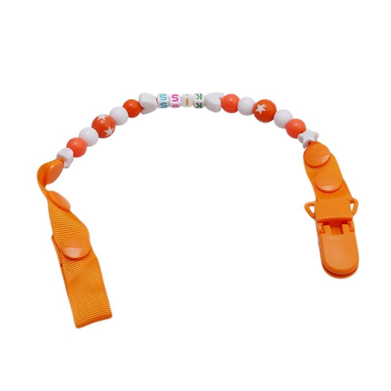 Colorful Baby Pacifier Clip Chain Attache Clip Dummy Pacifiers Leash Strap Beads Toy Teether Holder Baby Soother Chain