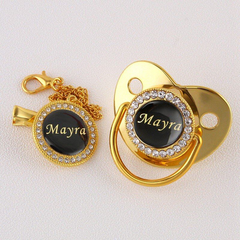 Customized Any Name Newborn Baby Boy Girl Pacifier Dummy Nipples Luxury Orthodontic Soother 0-18Months