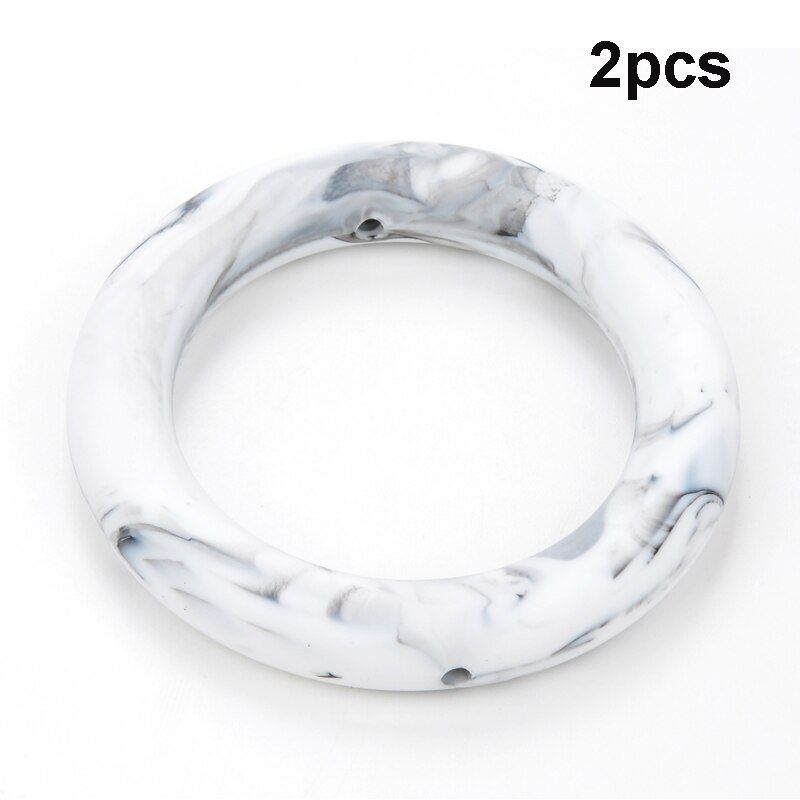 LOFCA 2pcs 65mm Round Teething Ring Food Grade Baby Silicone Beads BPA-Free Silicone Teether  DIY Necklace Pendant Accessory