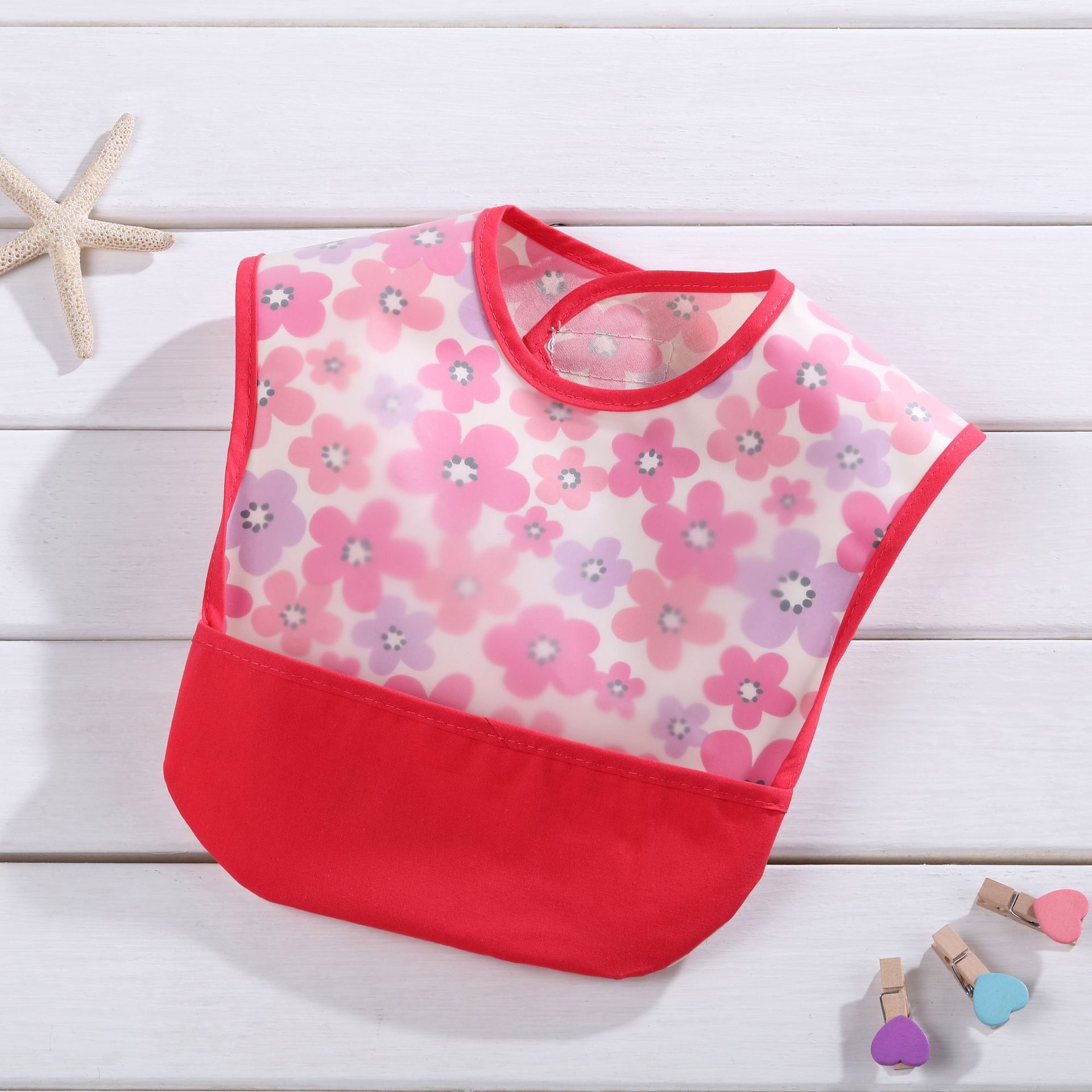 Baby Bibs EVA Waterproof Lunch Bibs Cartoon Printing Infants Bibs Boys Girls Feeding Burp Cloths Bibs Apron Clothing