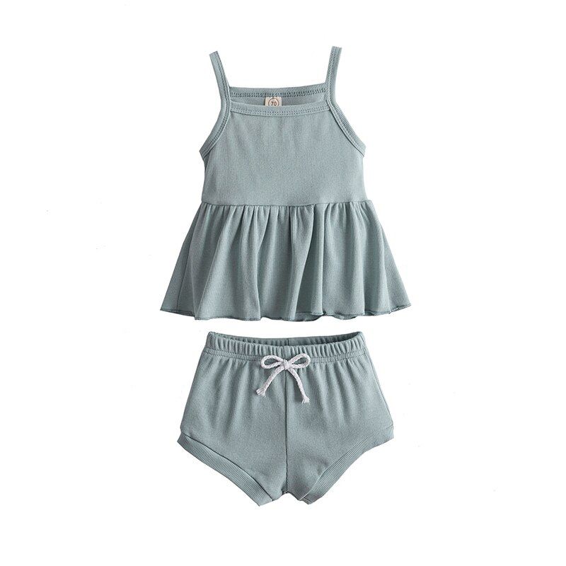 Newborn Baby Clothes Set Toddler Girl Vest Top Shorts Pants 2Pcs Summer Infant Casual Clothing 12M 24M Baby Girls Outfit Sets