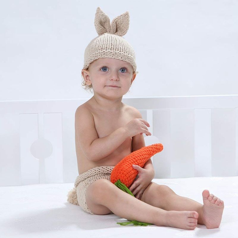 Newborn Baby Photography Props Infant Boy Girl Knit Rabbit Photo Outfits