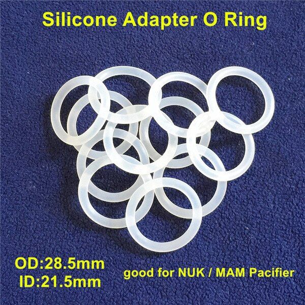 Chenkai 50pcs Transparent Silicone Baby Pacifier Mam Adapter O Rings NUK Dummy Adaptor Rings DIY Toy Accessories BPA Free