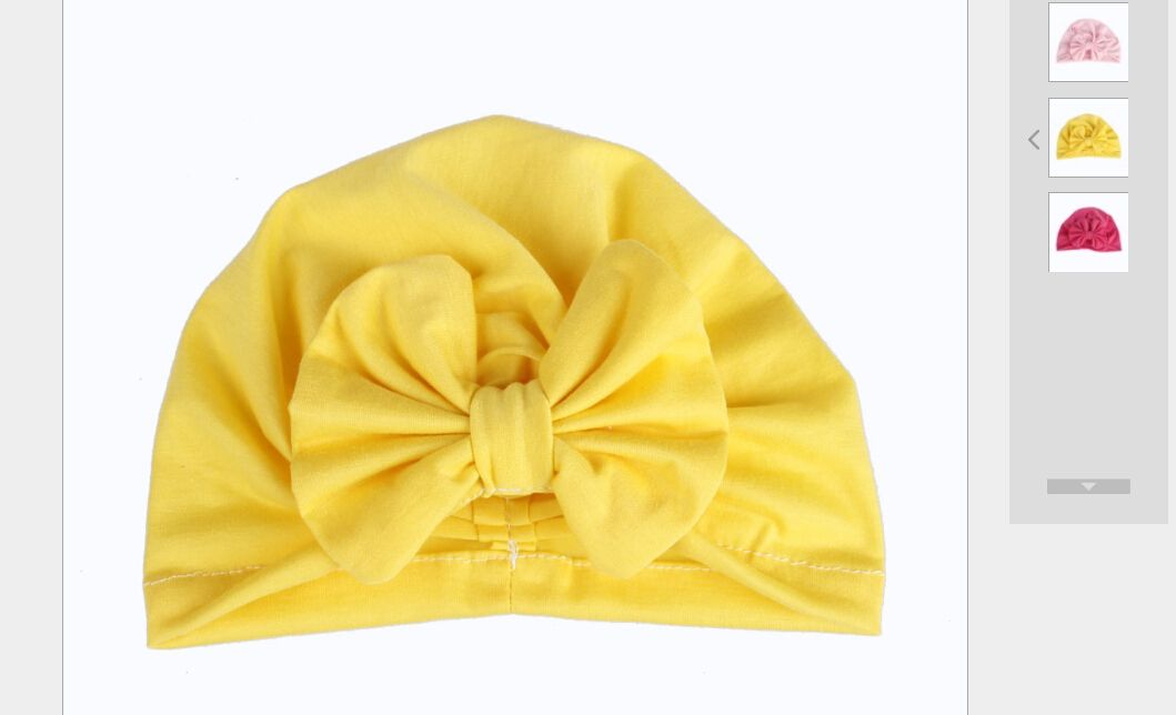 Baby Solid Color Hat Butterfly Soft Wrinkled Headband Fashion Breathable Beanie Cap