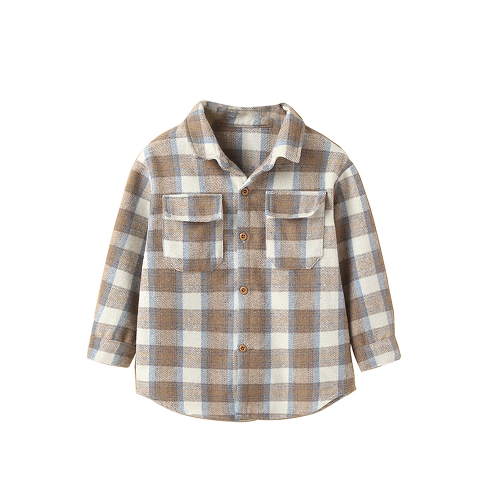 Baby Girl Casual Lapel Shirt Long Sleeves Check Pattern Single-breasted Tops Gifts