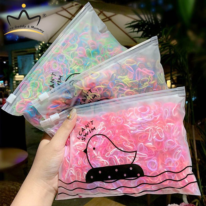 1000 Pcs Disposable Rubber Band Colorful Small Elastic Hair Band Ponytail Hair Tie