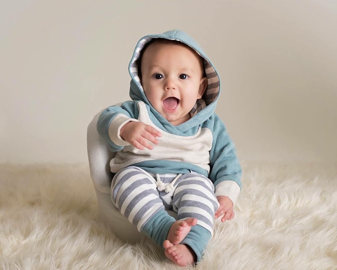Winter Autumn Newborn Toddler Baby Boy Girl Clothes Set Patchwork Striped Hooded Sweater Tops Legging Pants Casual Set