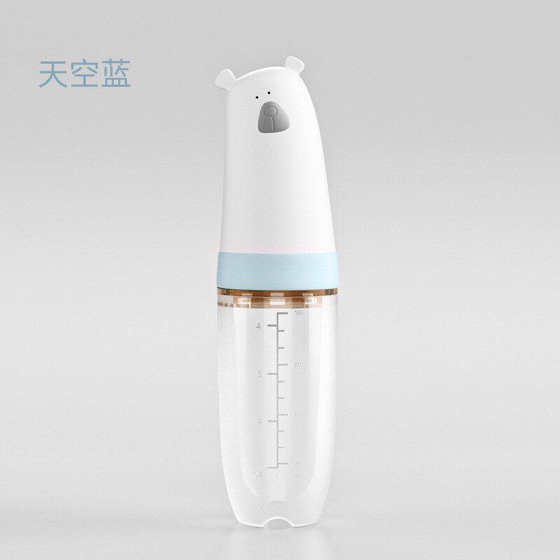 Parabebe bear baby bottle spoon silicone squeeze feeding spoon cute infant food feed milk water bottle feeder baby food spoon