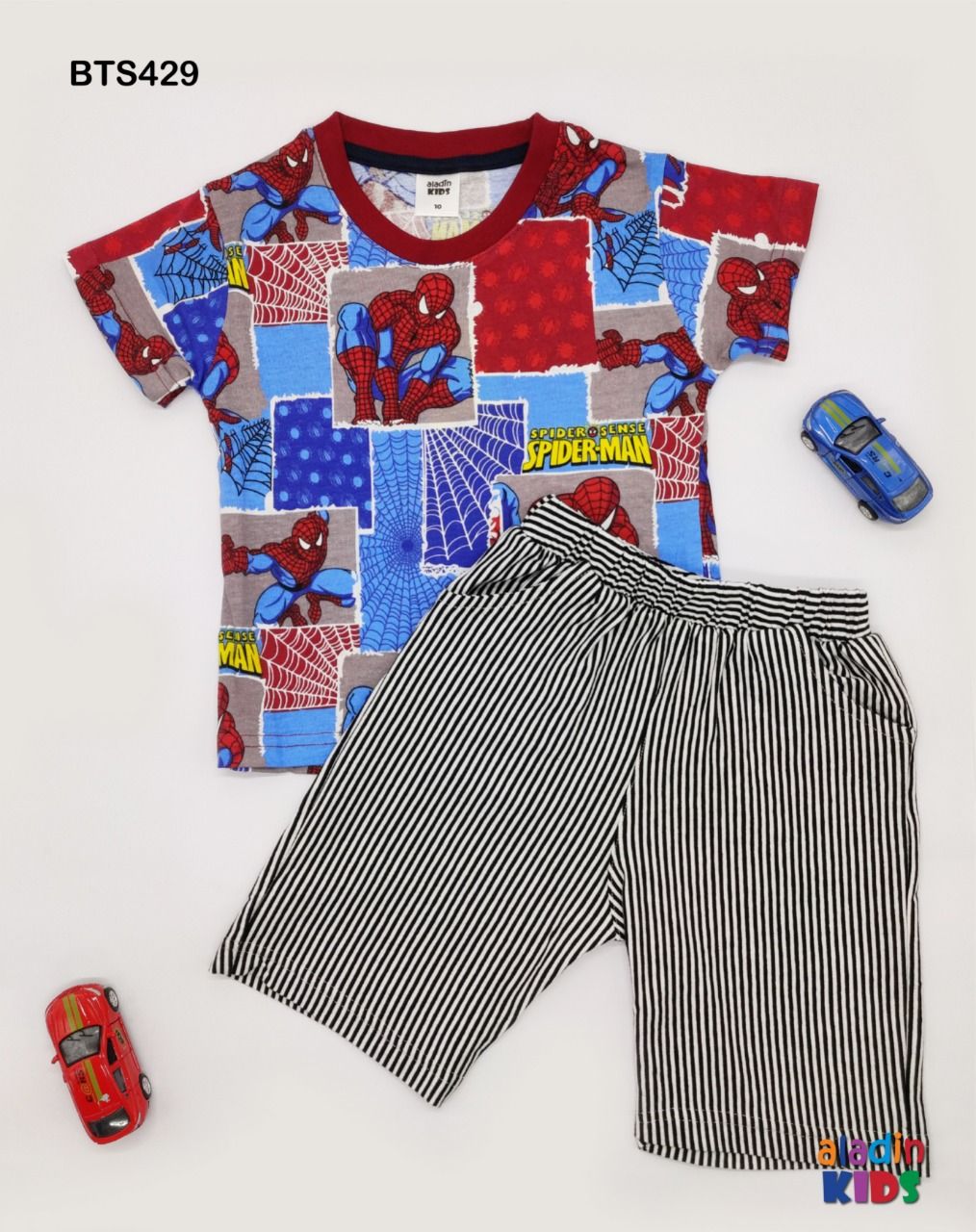 Maroon All Over Print T-Shirt & Pant Set SPIDERMAN (BTS 429)