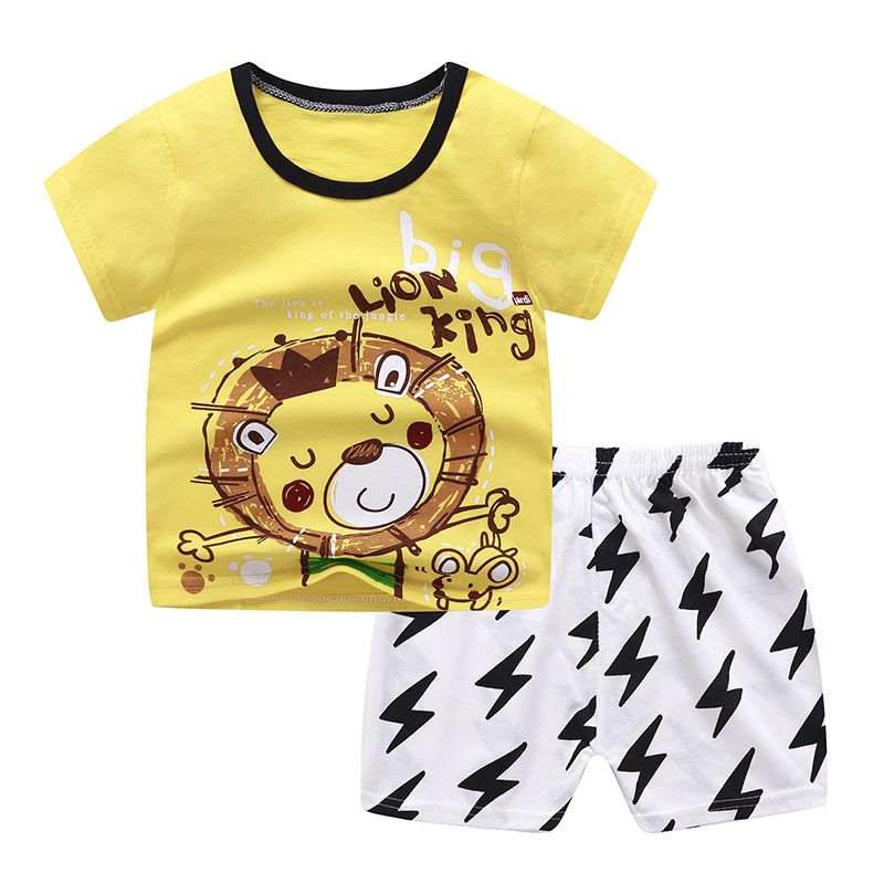I Love Daddy&Mummy  2Pcs / Set T-Shirt + Pants  Soft Cotton Baby Girls Boy Clothing Summer Short Sleeve Two-piece Set Children's New T-shirt Clothing Suit