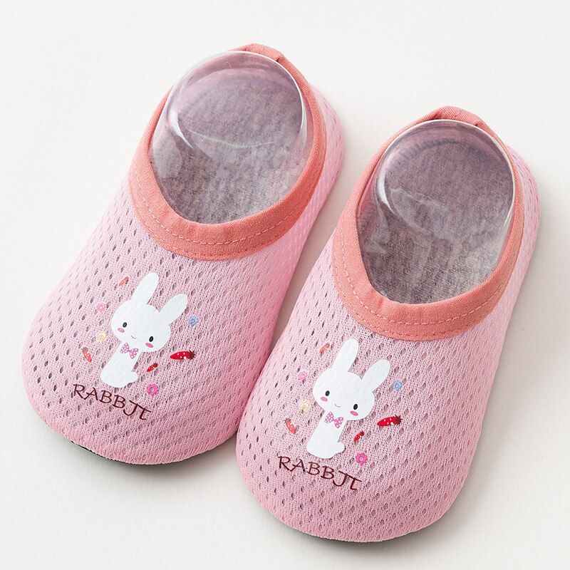 Baby Floor Socks With Rubber Soles Summer Mesh Breathable Kids Boy Short Socks Anti Slip Cartoon Toddler Socks