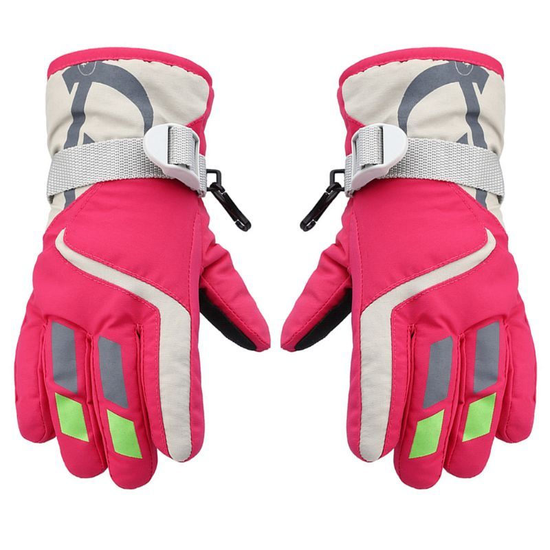 Children Boys Girls Winter Warm Windproof Sports Ski Gloves Kids Breathable Adjustable Glove G99C