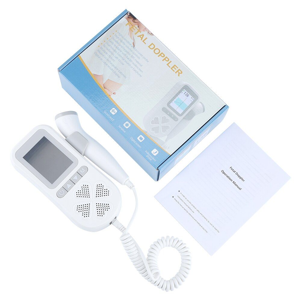 Upgraded Fetal Doppler Ultrasound 3.0MHz Heart rate Monitor Home Pregnancy Baby Fetal Sound Heart Rate Detector No Radiation