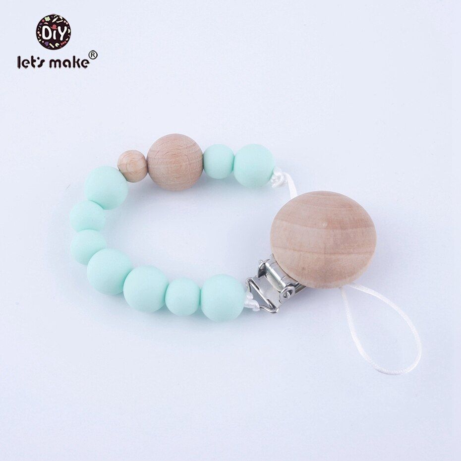 Personalized Name Pacifier Clips Silicone Beads Soother Carrier Teether Toddler Teething Dummy Clip Clothes Peg For Nipple Clips
