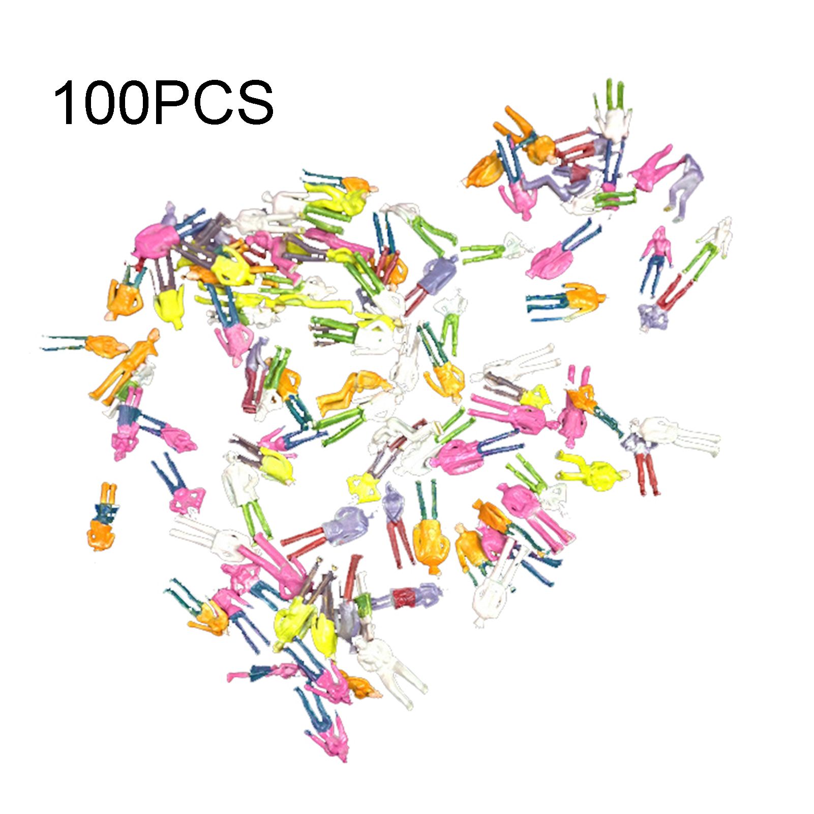 100Pcs 1:87 Scale 21mm Mixed Model Railway Train DIY People Figures Miniature