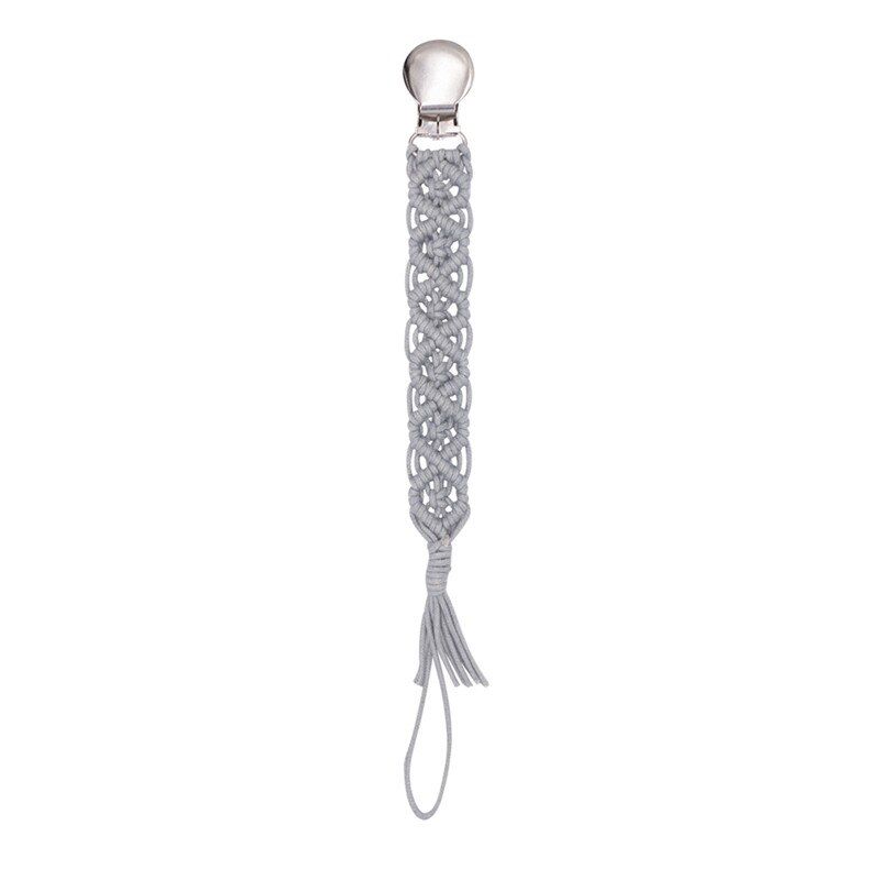 Handmade Crochet Baby Pacifier Chain Clip Vintage Cotton Yarn Anti-fall Newborn Dummy Pacifier Clip Holder