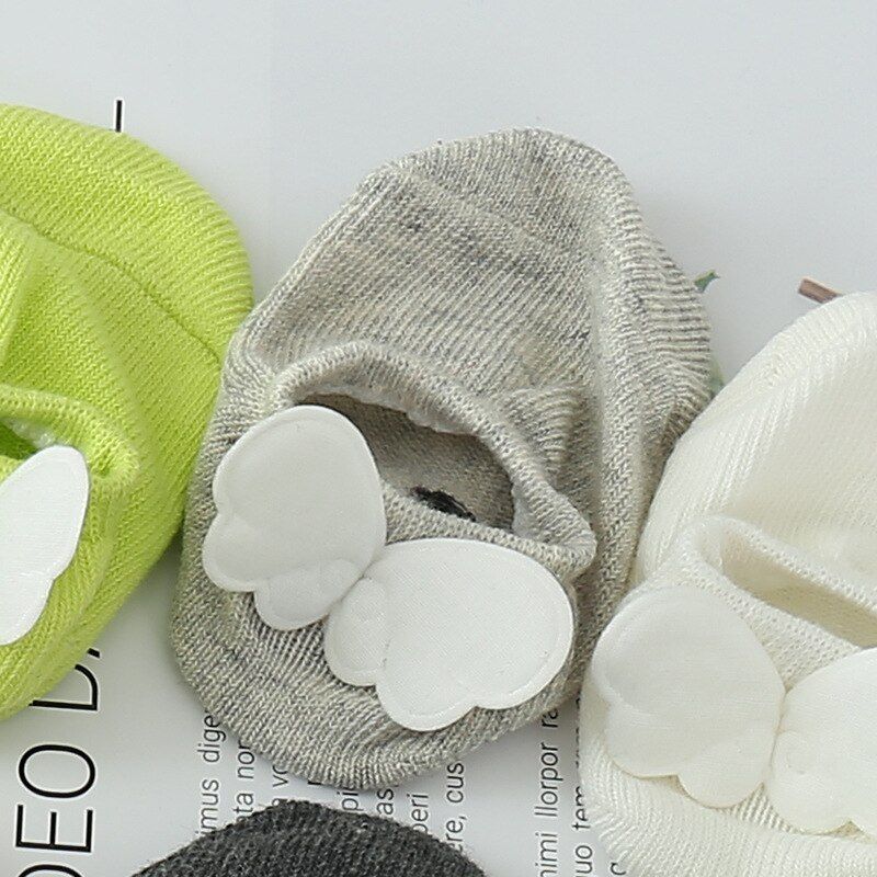 Cartoon Newborn Baby Socks Angel Wing Baby Girl Boy Boat Socks Cotton Toddler Infant Girls Bebe Fashion Cute Solid Short Socks