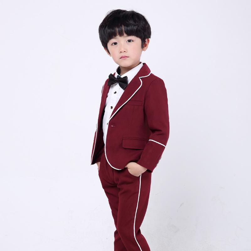 Boys Slim Fit Suits_Maroon