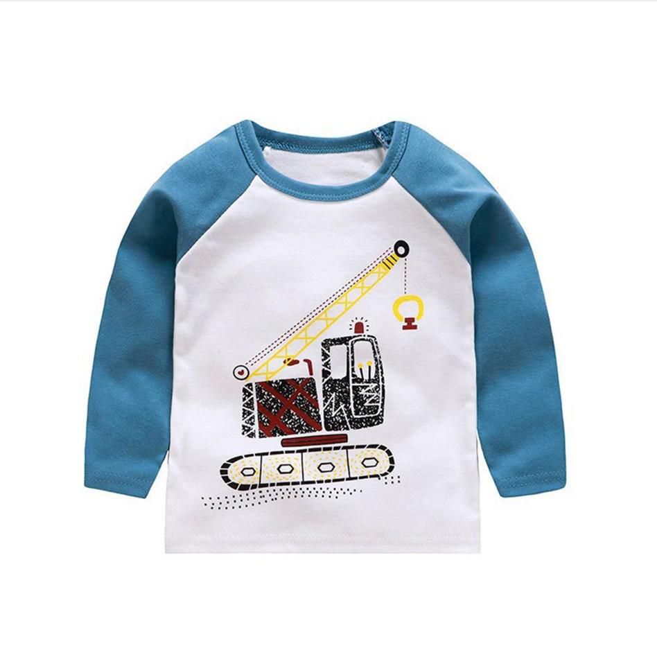 Autumn New Baby's T-shirts For Girls Boys New Long Sleeve Kids T-shirts Cartoon Printed Tops Tees Casual Blouse Spring