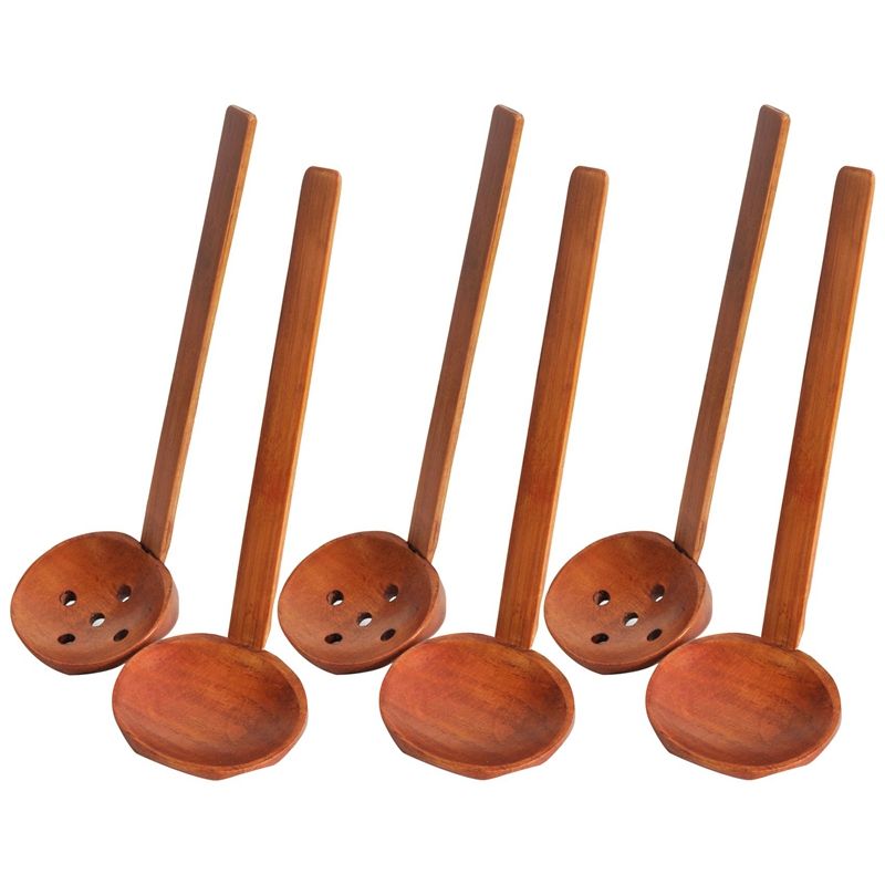 Long Handle Large Spoon Ramen Spoon Tortoise Shell Spoon Wood Kitchen Tableware Set for Eating Mixing Stirring Cooking