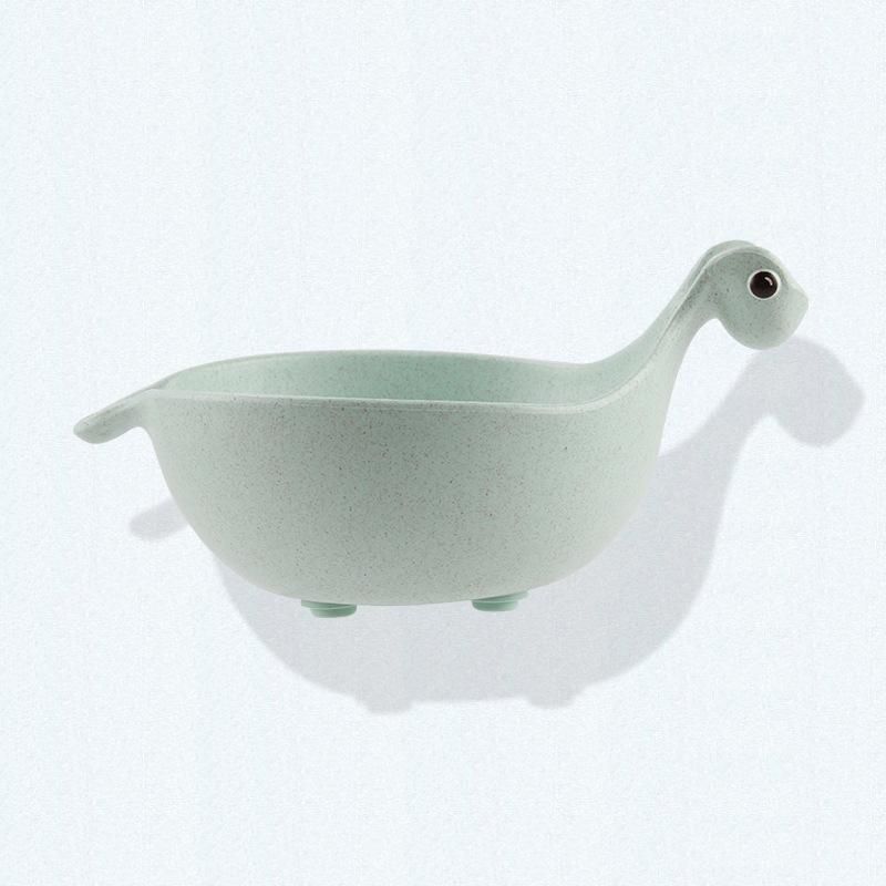 Cute Dinosaur Baby Dishes Baby Feeding Bowls Smooth Anti-Slip Baby Dinner Plate Baby Bamboo Tableware bebe Cute Small Bowl